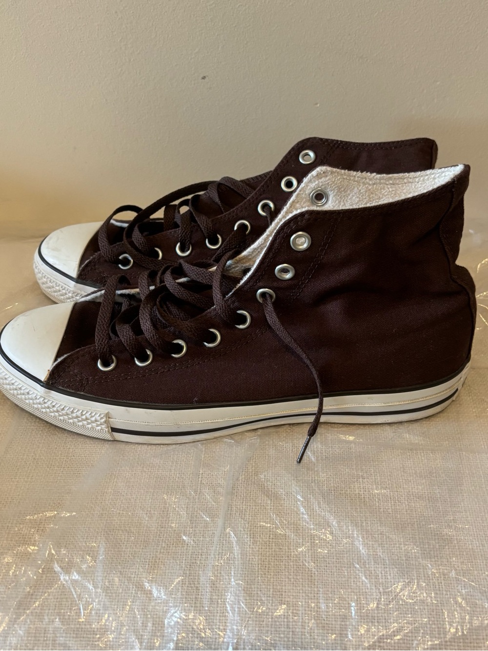 Classic High-Top Canvas All Star Converse Sneakers in Dark Brown